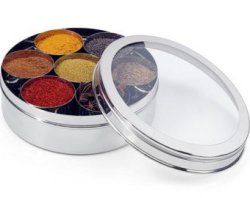 Stainless Steel Masala Dabba Spice Container Box With Spoon