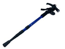Hiking Stick Hook Handle With Flashlight And Compass - Blue