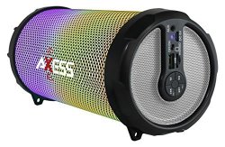 Axess SPBL1044 Vibrant Plus Black Hifi Bluetooth Speaker With Disco LED Lights In Silver