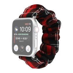 For Apple Watch Series 6 & Se & 5 & 4 44MM 3 & 2 & 1 42MM Jk Uniform Style Cloth + Stainless Steel Watch Wrist Strap Black + Red Black + Red