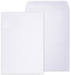 Leo C4 White Window Self Seal Envelopes - Open Short Side - Box Of 250