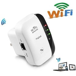 Aigital Wifi Range Extender Wireless Repeater Internet Signal Booster Adapter Easy Setup Wlan Network Amplifier Access Point Dongle With 2.4 Ghz New Chip