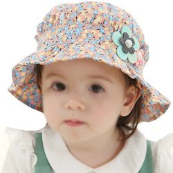Labanca Baby Little Kid Bucket Hat Cotton Floral Sun Hat COLOR002
