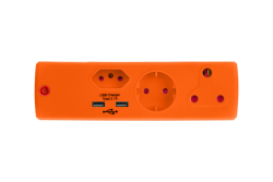 1 X 16 + 1 X 5 Amp + 1 X Shucko + 2.1 Amp USB Adaptor Loose Orange