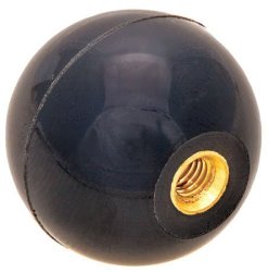 1 3 8 Dia. 1 2-13 Thds Brass. Black Phenolic Plastic Ball Knob - Inch 1 Each