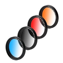 Zomei Iphone Graduated Lens Filter 37MM Professional 4 Pieces Camera Lens Filter Kit For Iphone 6S 6S Plus Samsung Galaxy All Smartphones Graduated Blue gray orange red