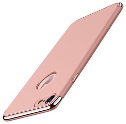 Laudtec 3 In 1 Ultra Thin Shockproof Cover With Detachable Electroplate Frame Cell Phone Case For Apple Iphone 7 - Rose Gold