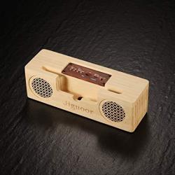 Jiguoor Bluetooth Wood Portable Wireless Speaker Natural Bamboo Wood Home Retro Style?wireless Speaker With Enhanced Bas