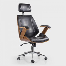 Oliver Walnut & Black Office Chair