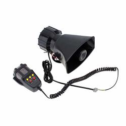 Lioobo 100W 12V 5 Tone Sound Car Siren Horn With MIC Pa Speaker System Emergency Sound Amplifier For Hooter ambulance siren Black