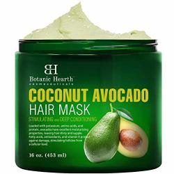 Botanic Hearth Coconut Avocado Hair Mask For Hair Growth Deep Conditioner With Antioxidants And Vitamin E Intense Moisturizing Stimulating For All Hair Types - 16 Oz