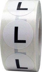 L Clothing Labels Round Circle Stickers For Retail Apparel 3 4 Inch 500 Adhesive Stickers