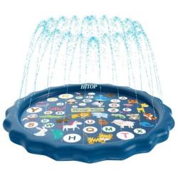 4AKID Water Sprinkler Play Mat 1.6M - Alphabet Animals