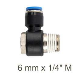 AirCraft Swivel Elbow Pu 6MM X 1 4' M