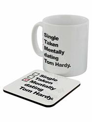 Grindstore Mentally Dating Tom Hardy Mug For Tea Or Coffee & Coaster Set White