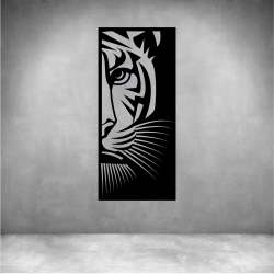 Tiger Silhouette - Matt Silver L 500 X H 1500MM