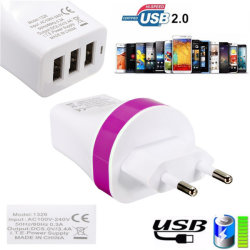 5v 3.4a 3 Port Usb Wall Charger Power Fast Charging Adapter Home Travel