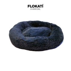 Charcoal Long-fur Fluffy Flokati Extra-large 110CM Iremia Dog Bed