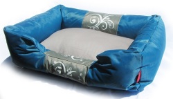 Dog's Life Waterproof Modern Swirl Bed Blue