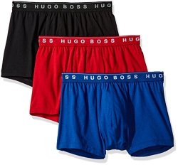 Boss Hugo Boss Men's 3-PACK Cotton Trunk New Red blue black Medium