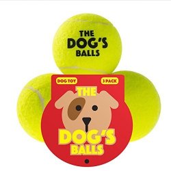 The Dog's Balls 3 Premium Dog Tennis Balls Ball For Puppy Training Play Exercise & Fetch Fits Chuckit Launchers Bouncy Dog Tennis Balls Thicker