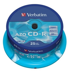 Verbatim Crystal 700MB 52x CD-R Spindle of 25