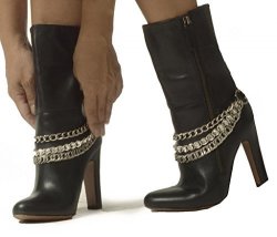 Sassy Strapps Women's Triple Chain & Rhinestone Boot Straps