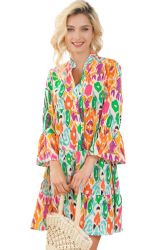 Maryl Floral Print Buttoned Dress