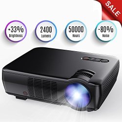 Projector 2400 Lumens Portable Video Projector MINI Home Theater 5.0" Lcd Projector With 176" Display Support 1080P HDMI Vga USB Av For Outdoor & Indoor Movie Nights Video Games