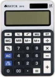 : 12 Digit Desktop Calculator - Black Small