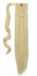Wrap Around Synthetic Ponytail Clip In Hair Extensions One Piece Magic Paste Pony Tail Long Straight Soft Silky For Women Fashion And Beauty 26"