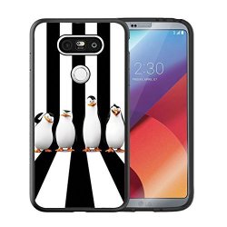 LG G6 Case Customized Black Soft Rubber Tpu Case For LG G6 Case Black Penguins Of Madagascar