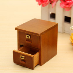 1:12 Vintage Miniature Wooden File Cabinet Living Room Accessories