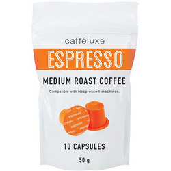 Caffeluxe Espresso Medium Roast Coffee Packet 10 Capsules