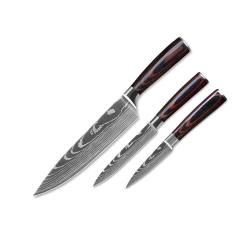 Lifespace Laser Engraved 5CR15 3PCE Kitchen Utility Knife Set In A Gift Box Great Deal