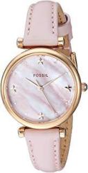 Fossil Women's Carlie MINI Stainless Steel And Leather Quartz Watch ES4525