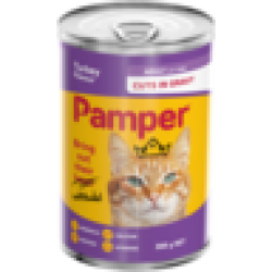 Pampers Pamper Turkey Flavoured Cuts In Gravy Cat Food Can 385G