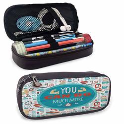 Fitness Lightweight Holder Case Encouraging Gym Phrase For Pens Pencil Samsung Stylus Tools USB Cable And Other Accessories 8"X3.5'X1.5'