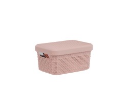 Ezy Storage Mode 5.1L Small Lidded Basket - Pink