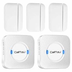 Calltou Wireless Door Chime Entrance Entry Alert For Home Retail Store Business Shop Apartment Office 3 Magnet Door Window Sensors 2 Receivers