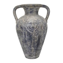 Grey Lion Detail Tall Flower Vase Sotran Dekorativ