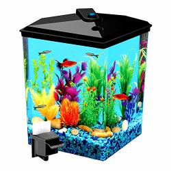 Corner Filters Aquarium 2.5-GALLON Starter Kit With LED Light And Power Filter - Skroutz Deals