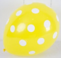 Yellow Polka Dot Balloons Helium Quality -10 Per Pack