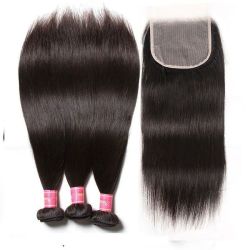 Brazilian Virgin Hair 30 Inches 3 Bundles + 4X4 Closure And Free Tail Comb
