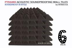Foamily 2 Pack Red Charcoal Acoustic Foam Sound Absorption Wall Panels 2" X 12" X 12