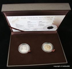 Mandela Commemorative R5 Coin Set Proof-like R5 & Laser-frosted R5
