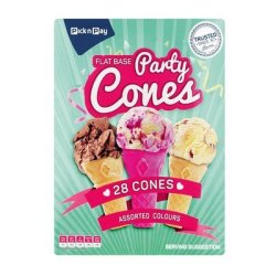 Flat Base Party Cones 28 Pack