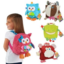 Cute Cartoon Baby Backpack 3D Animal Plush Package Snap Toys Bag Travel Outdoors