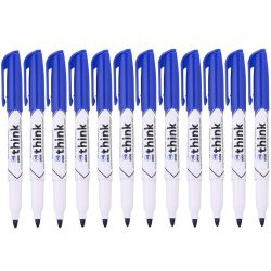 Think 1.5MM Acrylic Tip Blue Whiteboard Marker - Set Of 12 - U00630