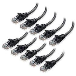 Cable Matters 10-PACK Snagless CAT6 Ethernet Cable CAT6 Cable cat 6 Cable In Black 10 Feet - Available 1FT - 14FT In Length